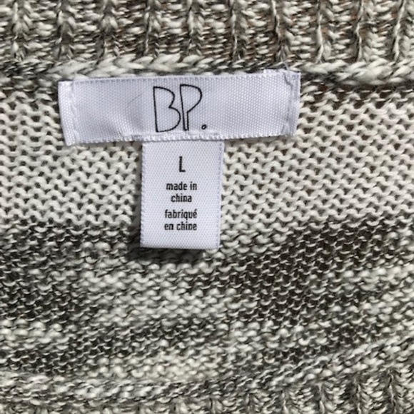 Nordstrom BP Grey and Cream Striped Sweater, hi-lo - Picture 3 of 5